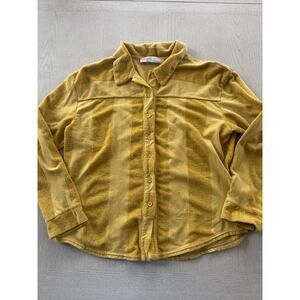 Free People Yellow Striped Button-Up Shirt